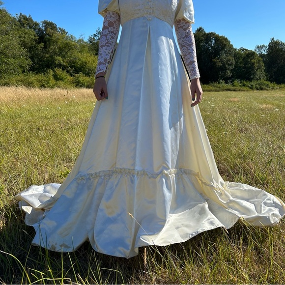 Vintage 70s Gunne Sax Romantic Renaissance Bridal Collection Wedding Dress Sz 9 - Picture 6 of 15